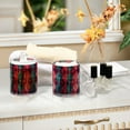 thumbnail image 4 of Yayeee 4 Pack Qtip Holder Bathroom Cotton Swab Canister with Lid Clear Dispenser Set, Vibrant Green Tartan Pattern, 4 of 6