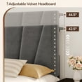 thumbnail image 5 of EnHomee Queen Bed Frame with Adjustable Headboard Upholstered Platform Bed Frame with LED Lights & Charge Station ,Gray, 5 of 11