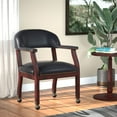 thumbnail image 3 of Boss Office Products Ivy League Faux Leather Executive Mobile Guest Chair in Black, 3 of 8