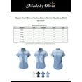 thumbnail image 2 of Made by Olivia Women's Classic Short Sleeve Button Down Denim Chambray Shirt, 2 of 4