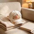 thumbnail image 3 of 3D Halloween Embroidered Baseball Cap for Women Washed Cotton Hat with Pumpkin Ghost Embroidery for Women Gift (Pumpkin), 3 of 8