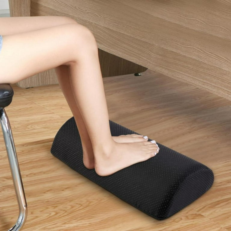 Comfort Office Foot Rest for Under Desk - Ergonomic Memory Foam Foot Stool  Pillow for Work, Gaming, Computer, Office Cubicle and Home - Footrest Leg  Cushion Accessories (Black) 