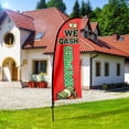 thumbnail image 1 of QSUM We Exchange Cash Sign Feather Flag with Pole Kit,7FT We Exchange Cash Decoration Display, We Exchange Cash Business Sign,We Exchange Cash Swooper Flag, 1 of 6