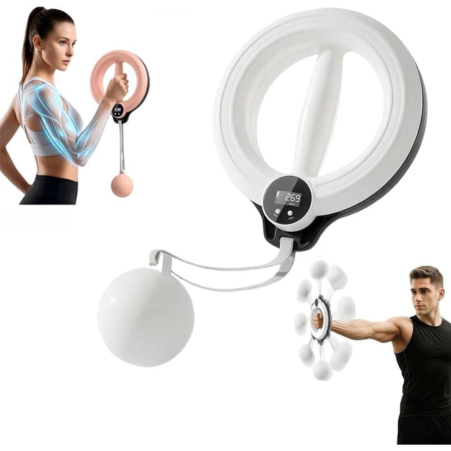 Infinity Hoop 2.0 for Arms and Shoulder, 360° Hand Crank Forearm Workout, 2026 Upgrade Exercise Equipment Smart Flabby Arm Exerciser with Digital Tracker, for Home Workout Gym