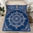 thumbnail image 2 of Manfei Boho Exotic Style Twin Sheet Sets,Retro Victorian Floral Twin Fitted Sheet,White Blue Flat Sheet For Adults,Microfiber Bedroom Decor,3pcs, 2 of 7