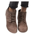 thumbnail image 5 of Mepaouo Low Wedges Ankle Boots for Women Lace up Suede Formal Slip on Work Dress Short Booties(Grey,9), 5 of 6