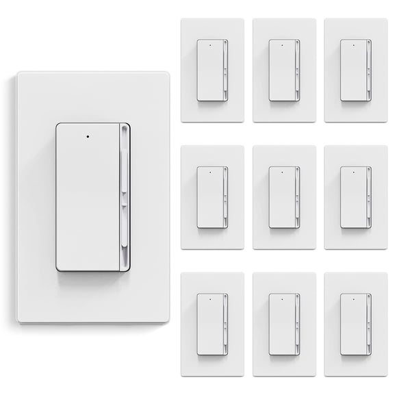 ELEGRP Variateur Numérique à Glissière, Variateur avec Design Décoratif Sans Cadre pour Ampoules LED/CFL, Incandescentes, Halogènes, Po Unique