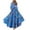 Blue, variant on Hyknon Summer Dresses for Women 2024 Fashion Floral Printed Short Sleeve Round Neck Beach Dresses Temperament Loose Plus Size Flowy Maxi Dresses