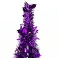 thumbnail image 5 of Northlight 4' Pre-Lit Purple Tinsel Pop-Up Artificial Christmas Tree, Clear Lights, 5 of 7