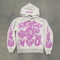 thumbnail image 1 of Sudadera con capucha negra con estampado gótico estilo hip hop Y2k de Harajuku, sudaderas de gran tamaño góticas, ropa de calle para mujer, sudaderas para hombre, 1 of 2