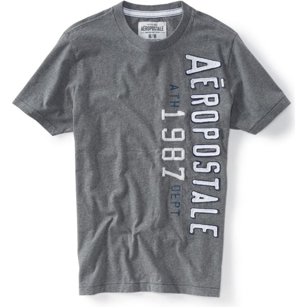 Aeropostale - Camiseta gráfica para hombre Ath 1987 Dept, gris, mediana