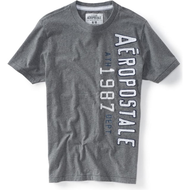 Aeropostale - Camiseta gráfica para hombre Ath 1987 Dept, gris, pequeña