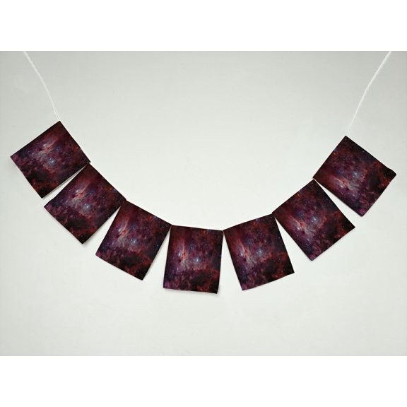 ZKGK Galaxy Space Universe Banner Bunting Garland Flag Sign for Home Family Party Decoration