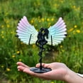 thumbnail image 2 of JIC Gem Titanium Coated Selenite Crystal Angel Aura Wing White Quartz Crystal Rocks Stone Engraved Fat Wing with Display Stand Druzy Decor Chakra Healing Stone 10cm, 2 of 7