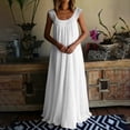 thumbnail image 2 of Women's Sleeveless Maxi Dresses Crew Neck Pleated Plus Size Dress Summer Casual Loose Trendy Sundress (4XL, White), 2 of 6