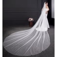 thumbnail image 2 of EllieWely 2 Tier Wedding Veil Cathedral Length 3.5 M(138 inch) Plain Tulle Bridal Veil With Metal Comb L11 Ivory, 2 of 5