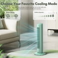thumbnail image 4 of KISSAIR 30" Compact Tower Fan for Bedroom – 85° Oscillating, 3 Speeds, Normal/Sleep 2 Modes, 15H Timer, LED Display & Remote, Portable Bladeless Fan, Green, 4 of 9