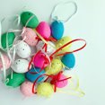 thumbnail image 1 of paramount 18Pcs Easter Eggs Plastic Eggshell Decorative ulation Hanging Ornament Toy Party Prop Mesh Bag Line Style No.01 1Set, 1 of 6