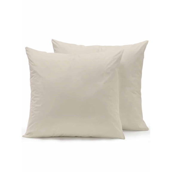 Waterproof Outdoor Throw Pillows with Inserts 16"x16" Set of 2, Ivory White Soft Decorative Pillowcases for Couch Bedroom, Modern Pure Ivory White Pillow Covers for Sofa Living Room