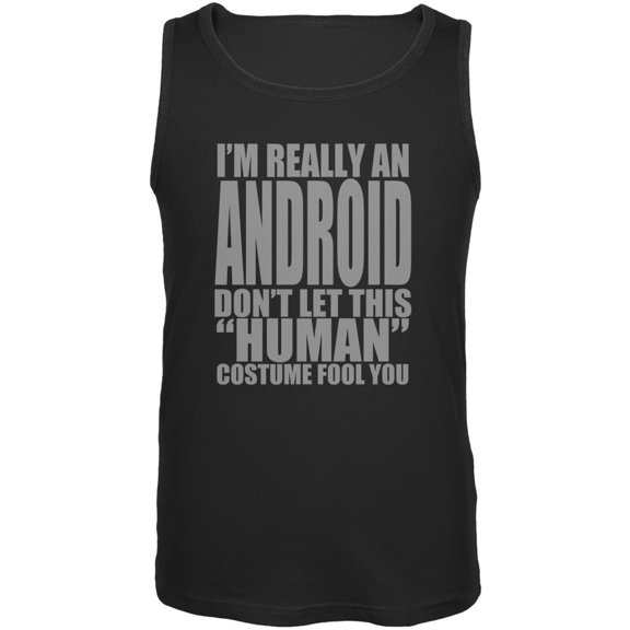 Halloween Human Android Costume Mens Tank Top Black MD