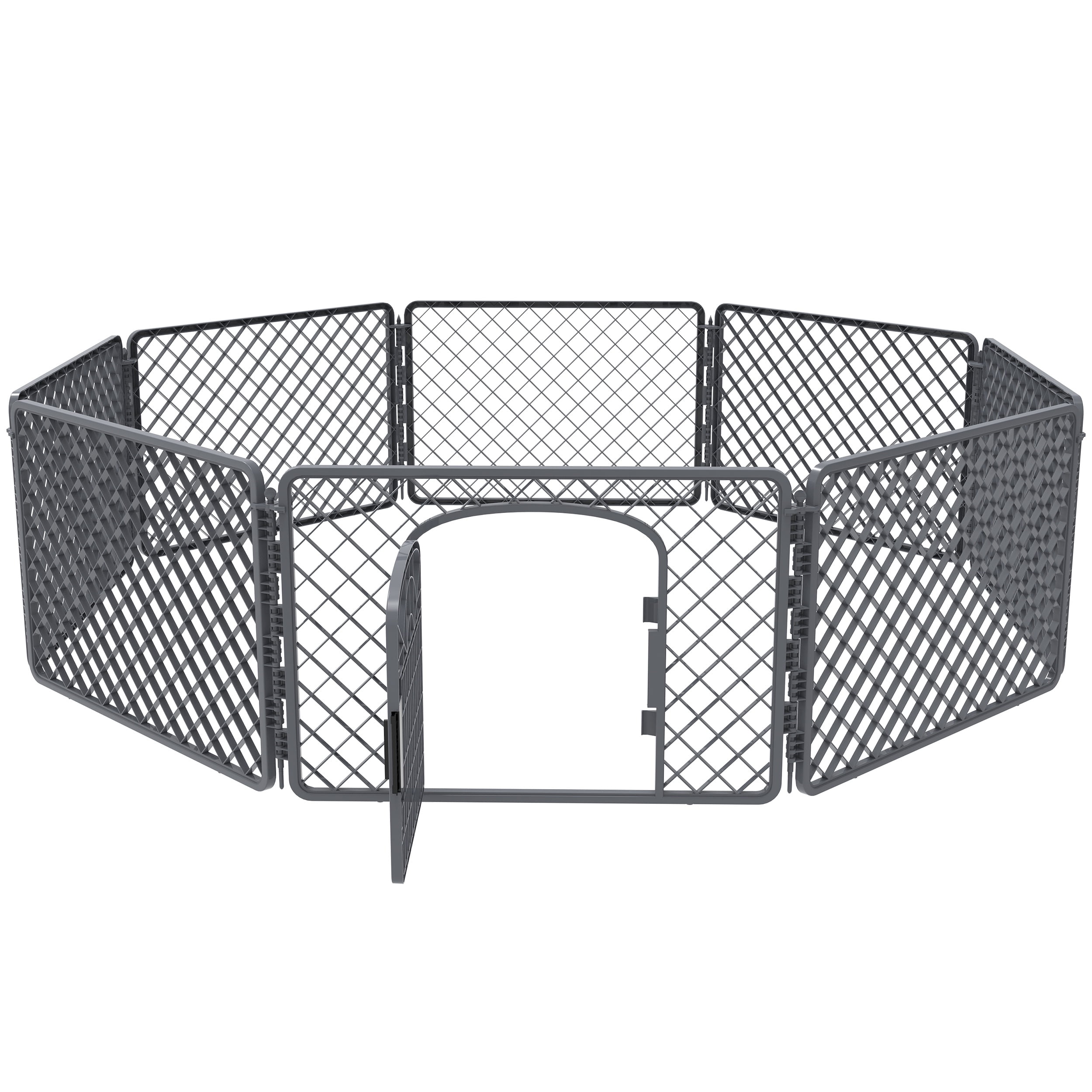 Vibrant Life 8-Panel Plastic Playpen for Dogs, Dark Gray, 24"