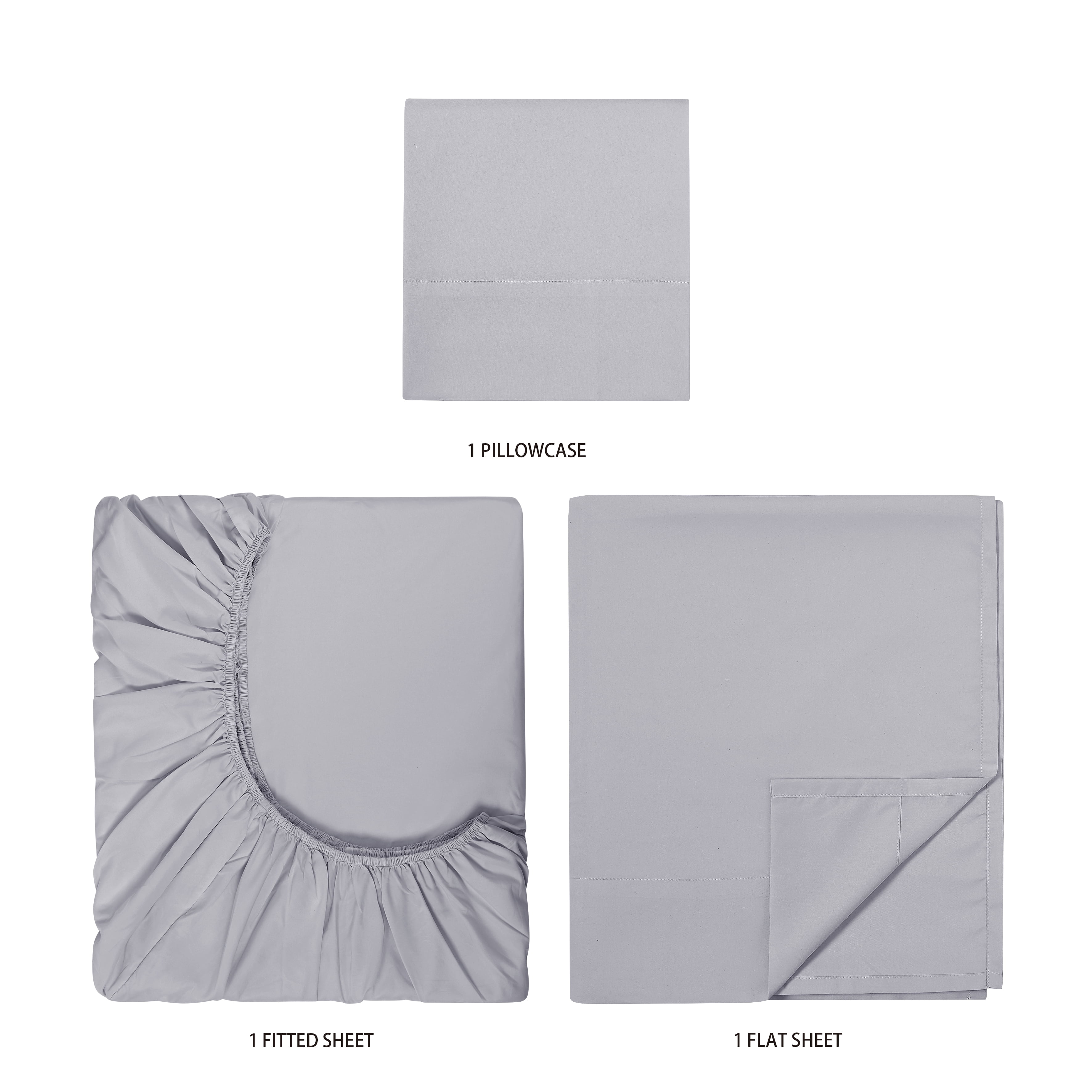 Your Zone Kids Soft Microfiber Sheet Set, Gray, Twin, 3 Pieces