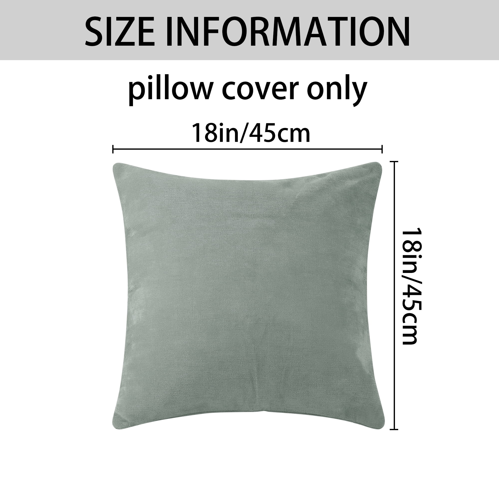 Unique Bargains Solid Couch Sofa Chenille Throw Decorative Pillow Covers (2 Count) Dark Gray 18" x 18"