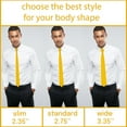 thumbnail image 5 of Yellow Tie Premium Mens Wide Gabardine Matt Canary Classic Necktie Tuxedo Golden Color Ginger Corbatas (Yellow, Wide 3.35"), 5 of 6