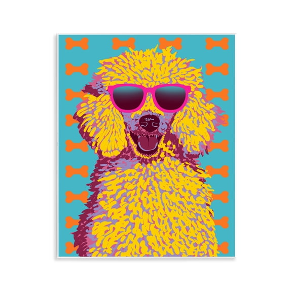 Stupell Industries Retro Pop Poodle Animals Painting Unframed Art Print Wall Art, 11 x 14
