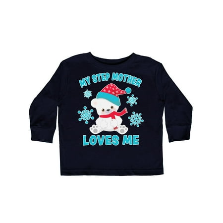 

Inktastic Polar Bear My Step Mother Loves Me in Santa Hat Gift Toddler Boy or Toddler Girl Long Sleeve T-Shirt