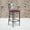 Burgundy Vinyl Seat/Clear Coated Metal Frame, variant on Emma + Oliver Saddle X Back Design Bar Stools, Walnut/Clear Coated