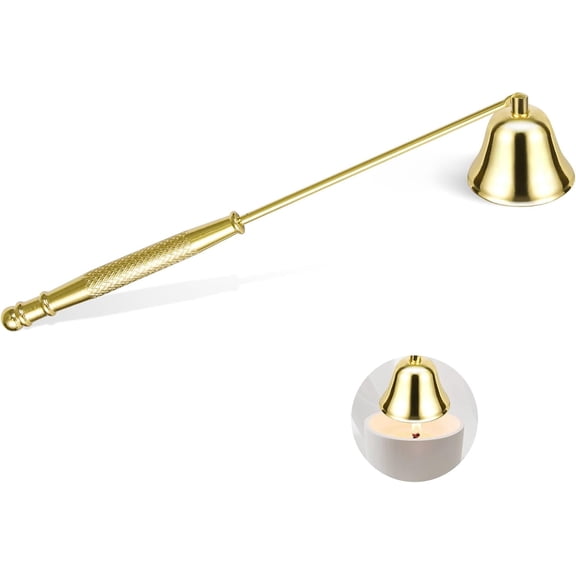 Long Handle Metal Candle Wick Snuffer | Premium Extinguisher Accessory for Scented & Aromatherapy Candles(LR Gold 1 PC)