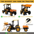 thumbnail image 6 of Kidsera 24V Kids Ride On Tractor Yellow, 3in1 Riding Tractor with Detachable Trailer and Front Shovel, Dual Motor Battery Powered Electric Riding Toy for Girls&Boys, 6 of 6
