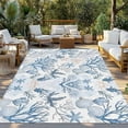 thumbnail image 3 of Fsddascl Coastal Coral Outdoor Rug for Patio/Deck/Porch, Non-Slip Large Area Rug 4 x 6 Ft, Vintage Ocean Blue Starfish Conch Nature Indoor Outdoor Rugs Washable Area Rugs, Camping Rug Carpet, 3 of 5