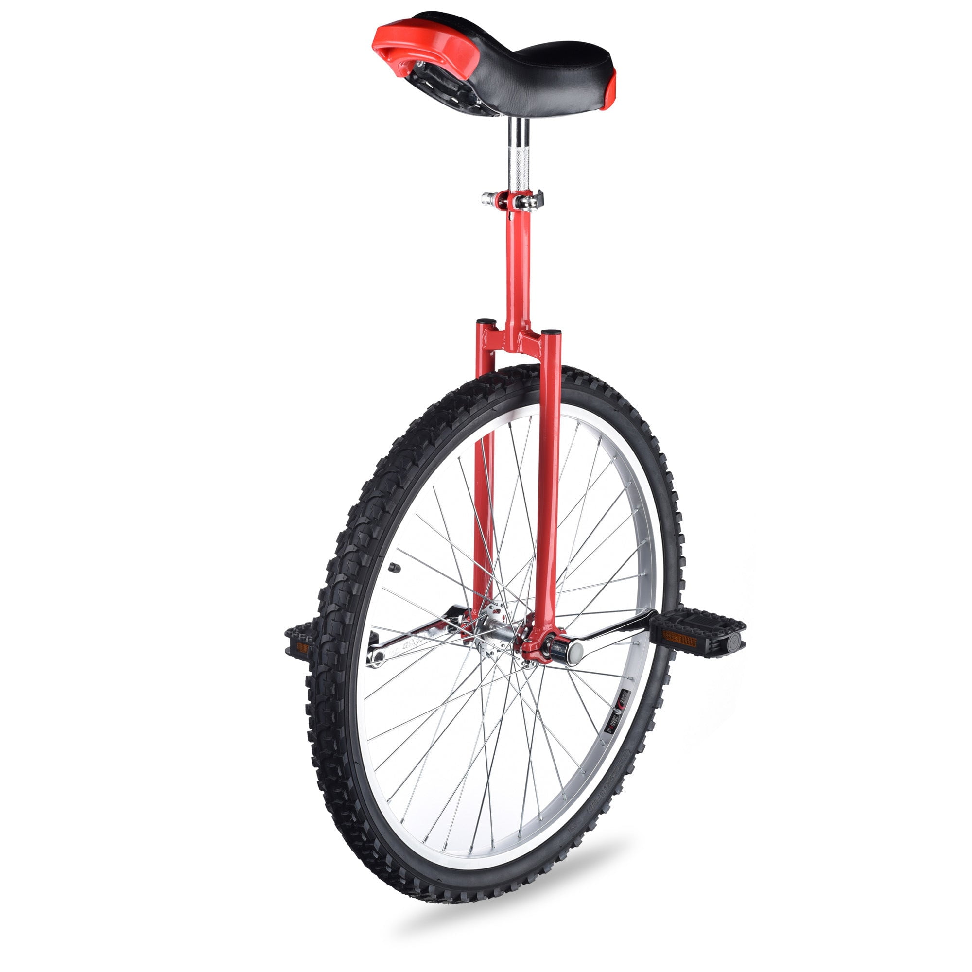 16 Inches Wheel Skid Proof Tread Pattern Unicycle W/ Stand Uni-Cycle Bike Cycling Red 