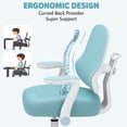 thumbnail image 5 of Hoffree Kids Desk Chair with Adjustable Backrest Flipped Arms Ergonomic Study Chair wtih Adjustable Footrest Height Rolling Pink office chair for Teens Boys Girls in Study Room, 5 of 9