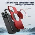 thumbnail image 4 of Designed for iPhone 12 Pro Max Case, PC + TPU Phone Cover, Compatible with MagSafe, Rotating Ring Kickstand, Ultra Slim Drop Protective Skin-Friendly Anti-Scratch Protective Phone Cover, Red, 4 of 7