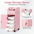 thumbnail image 5 of Ktaxon Salon Trolley Cart with Wheels, Mobile Beauty Station with Cabinet, Pink, 5 of 8