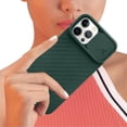 thumbnail image 2 of Compatible with iPhone 13 Pro Max Case with Camera Cover, Cute Creative Design Slide Camera Lens Cover Protector Case Both Sides Non-Slip Bumper Protective Cover Case for Women Girls Men Green, 2 of 7