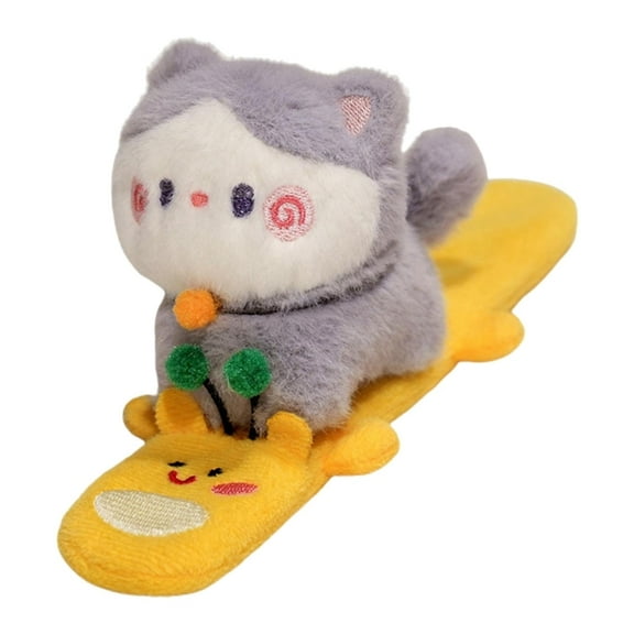 Lovely Furry Plush Slap Bracelet Furry Animal Clap Circle Slap Wristband Accessory for Kids Strollers Cribs and Bikes