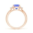 thumbnail image 2 of ANGARA Natural Cushion 1.5 ct Tanzanite Split Shank Ring with Rope Detailing in 14K Rose Gold for Women (Size-7mm) | December Birthstone, Anniversary, Jewelry Gift for Women | Natural Tanzanite Ring, 2 of 8