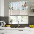 thumbnail image 4 of Coastal Nautical Curtain Valances for Windows, Kitchen Valance Window Treatments Panel 2 Pack, Octopus Beach Starfish Sea Rod Pocket Short Curtains for Bathroom Bedroom 54 x 18 Inch, 4 of 8