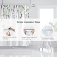 thumbnail image 6 of Sage Green Eucalyptus Shower Curtain, Watercolor Plant Leaf with Blue Floral Shower Curtain Set, Botanical Shower Curtains for Bathroom, Waterproof Fabric with 12 Hooks, 72 x 72 Inches, 6 of 6