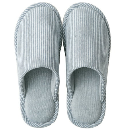 

Axio 1 Pair Cotton Linen Household Slipper Striped Pattern Slipper Non-slip Slipper