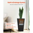 thumbnail image 4 of Set of 2 Tall Outdoor Planters 22 Inch, Large Black Planters for Indoor and Outdoor Plants, Front Porch Flower Tree Plant Pots with Modern Design, Built-In Drainage, Durable and Stylish Gardening, 4 of 10