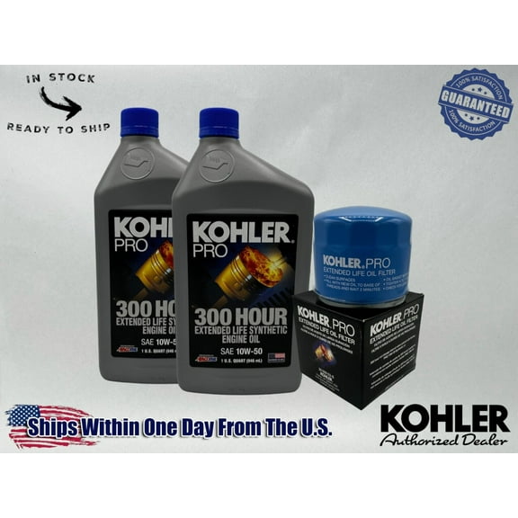 Cyclemax Kohler Pro SAE 10W50 300 Hr Ext Life Synthetic Oil Kit for Lawnmowers