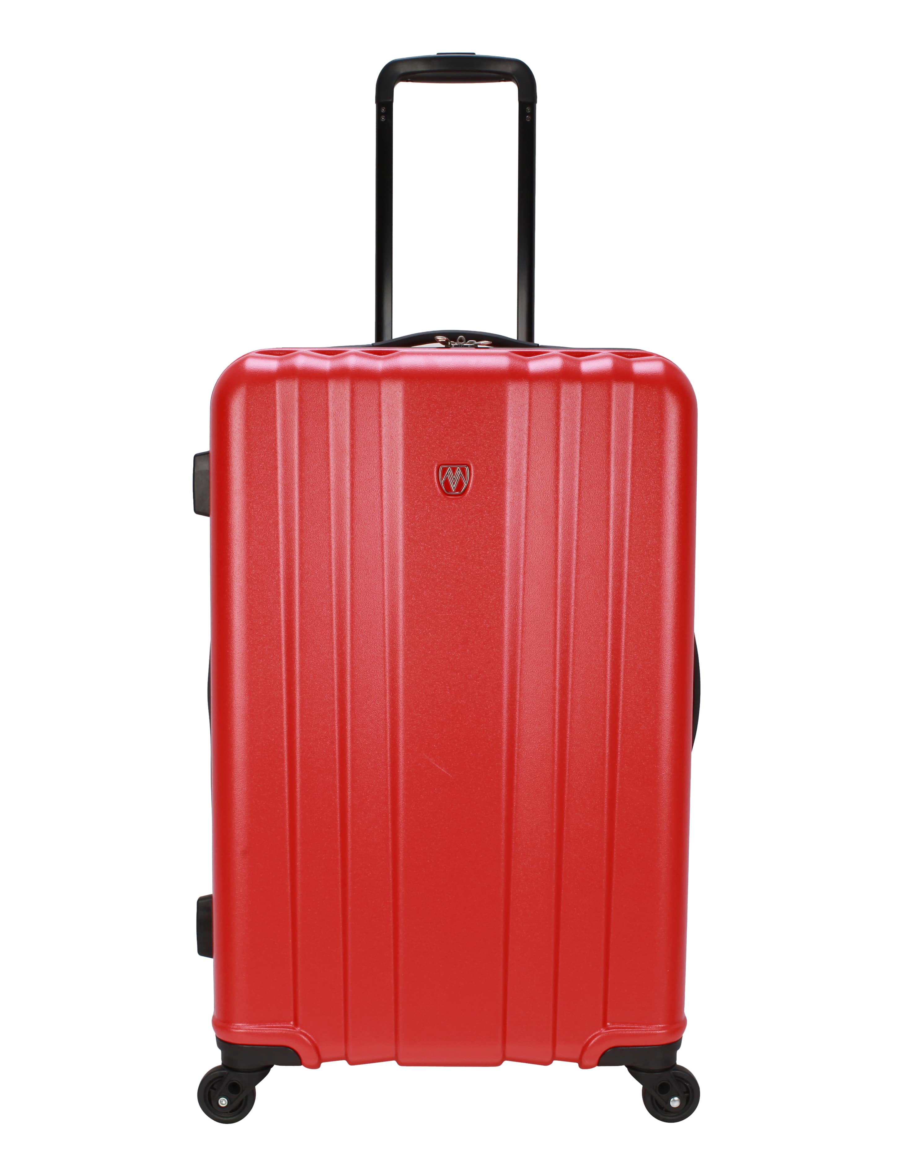Moda ABS Hard Side 3 Piece Luggage Set, Includes 28-inch and 24-inch Checked and 20-inch Carry-on Luggage, Coral
