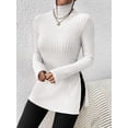 thumbnail image 3 of Camiseta SOLY HUX para mujer de manga larga con cuello de tortuga blanca M, 3 of 6