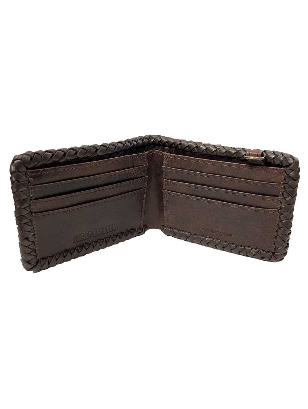 Harley-Davidson Men's Ride Free Bi-Fold Leather Wallet w/RFID Protection - Brown, Harley Davidson