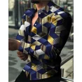 thumbnail image 1 of 2024 nueva moda masculina social de lujo de bola de manga larga de solapa de un solo pecho camisa de impresión casual de diseñador para hombres ropa superior, 1 of 6